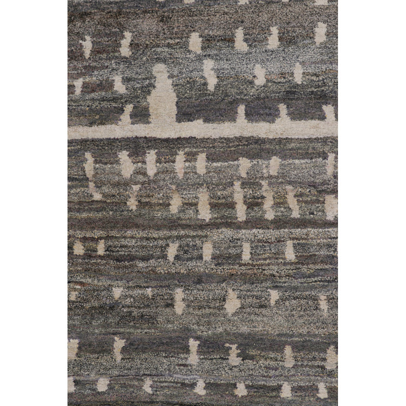 Rug & Kilim’S Moroccan Style Rug In Gray With White All-Over Geometric Patterns