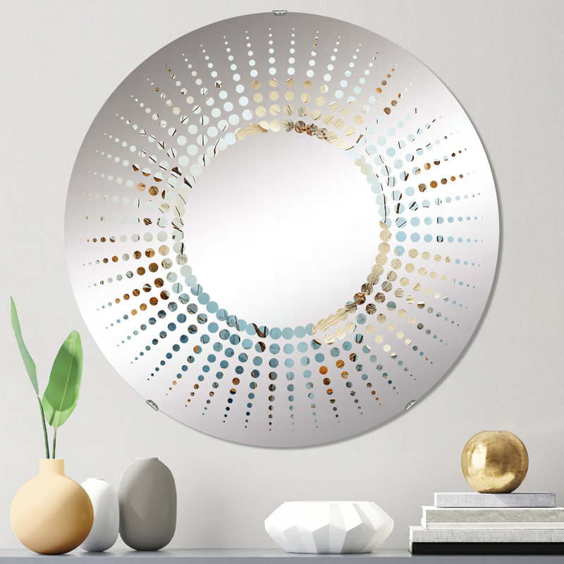 Feuille et fleur en hiver I - Miroir décoratif Starburst-MIR114767-Rond, 23,6 po x 23,6 po