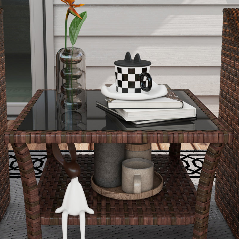 Amaryl Square Metal Outdoor Coffee Table , 50cm W 50cm D