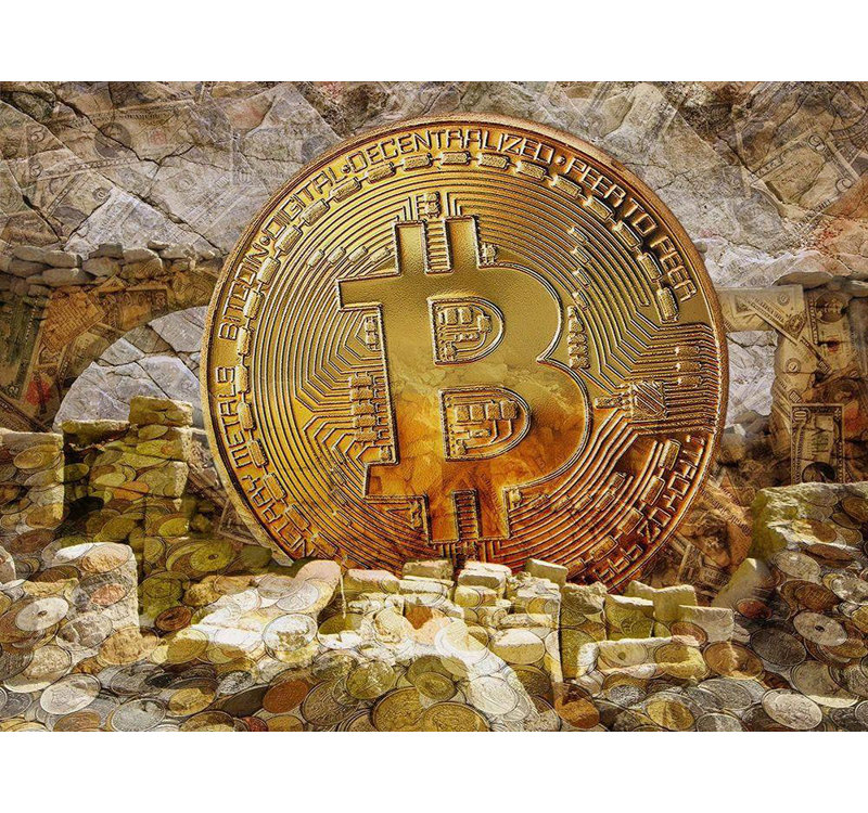 «Alcun Hill® Hunziker, Steve», art sur toile tendue sous le titre: Bitcoin New Age III, H 15 po x l 18 po