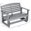 Chaise berçante grise pour l'extérieur, 2 bancs de patio et cadre pour banc de jardin