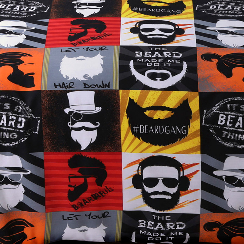 Rasheema Duvet Set, Black, Fun Its A Beard Thing, Double - 2 Standard Pillowcases
