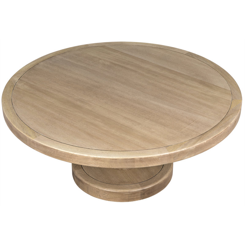 Milena 48" Washed Walnut Round Coffee Table