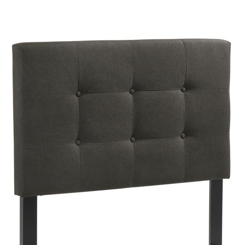 Upholstered Bed, Twin, Dark Grey