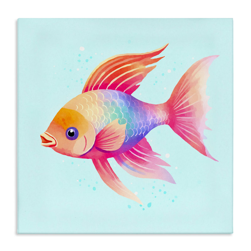 "Whimsical Gradient Fish", art mural par Andrea Haase, H 24 po x l 24 po
