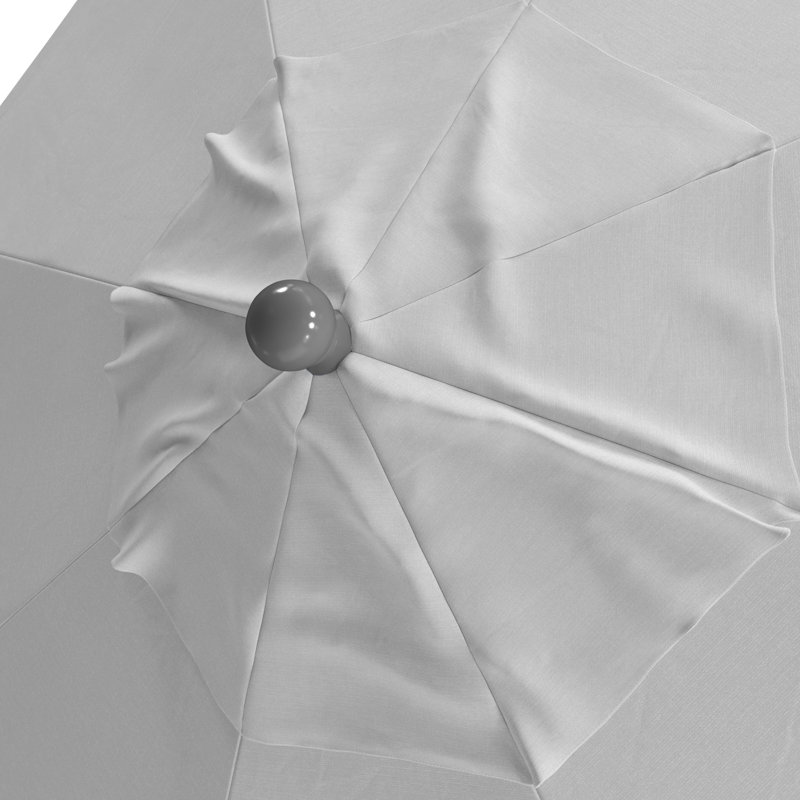 Parasol de marché 90 po Sunbrella, Toile Sunbrella® naturel, Argent anodisé