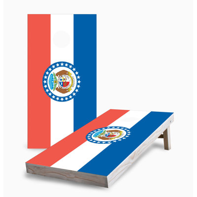 Missouri State Flag 2x4 Cornhole Board Set | Includes (2) Boards (8) Bags & Optional Accessories