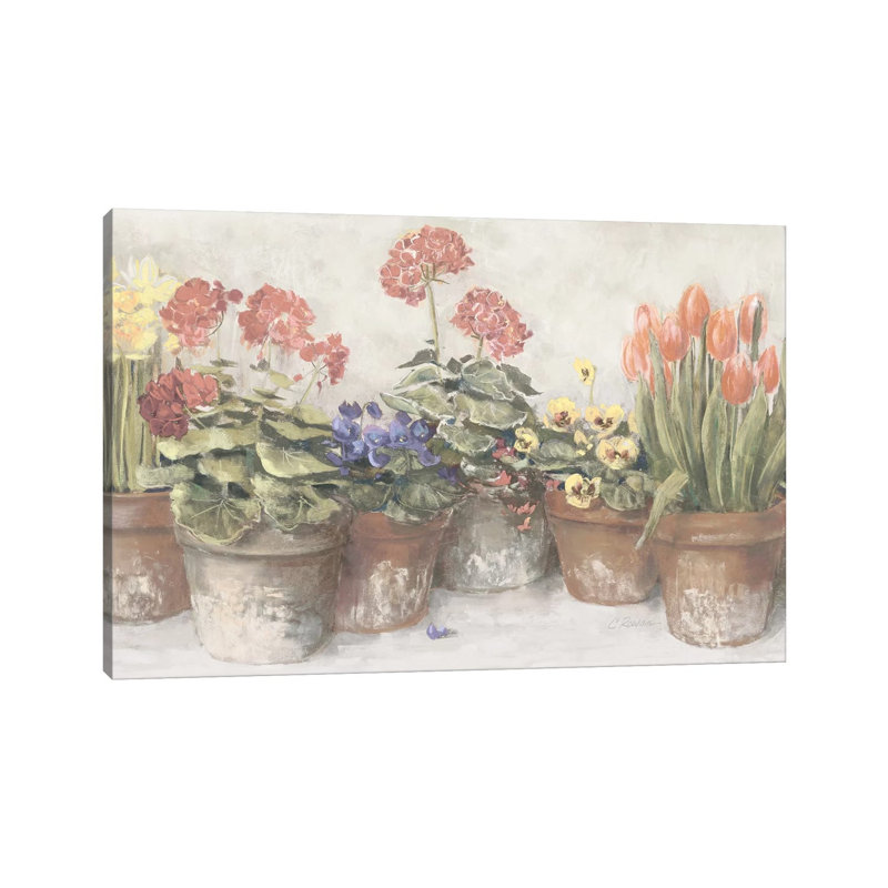 Spring In The Greenhouse Neutral by Carol Rowan - Print on Canvas, Wrapped Canvas, 152.5 cm H x 101.5 cm W x 3.175 cm D