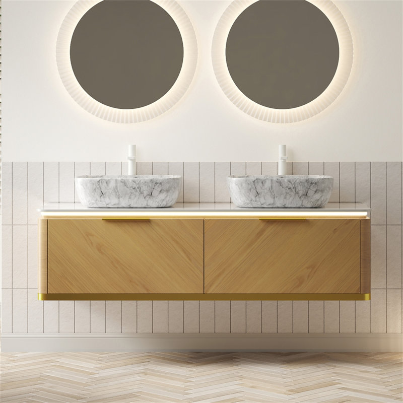 DIPA 60" Bathroom Vanity & Sinks, Oak, 60"