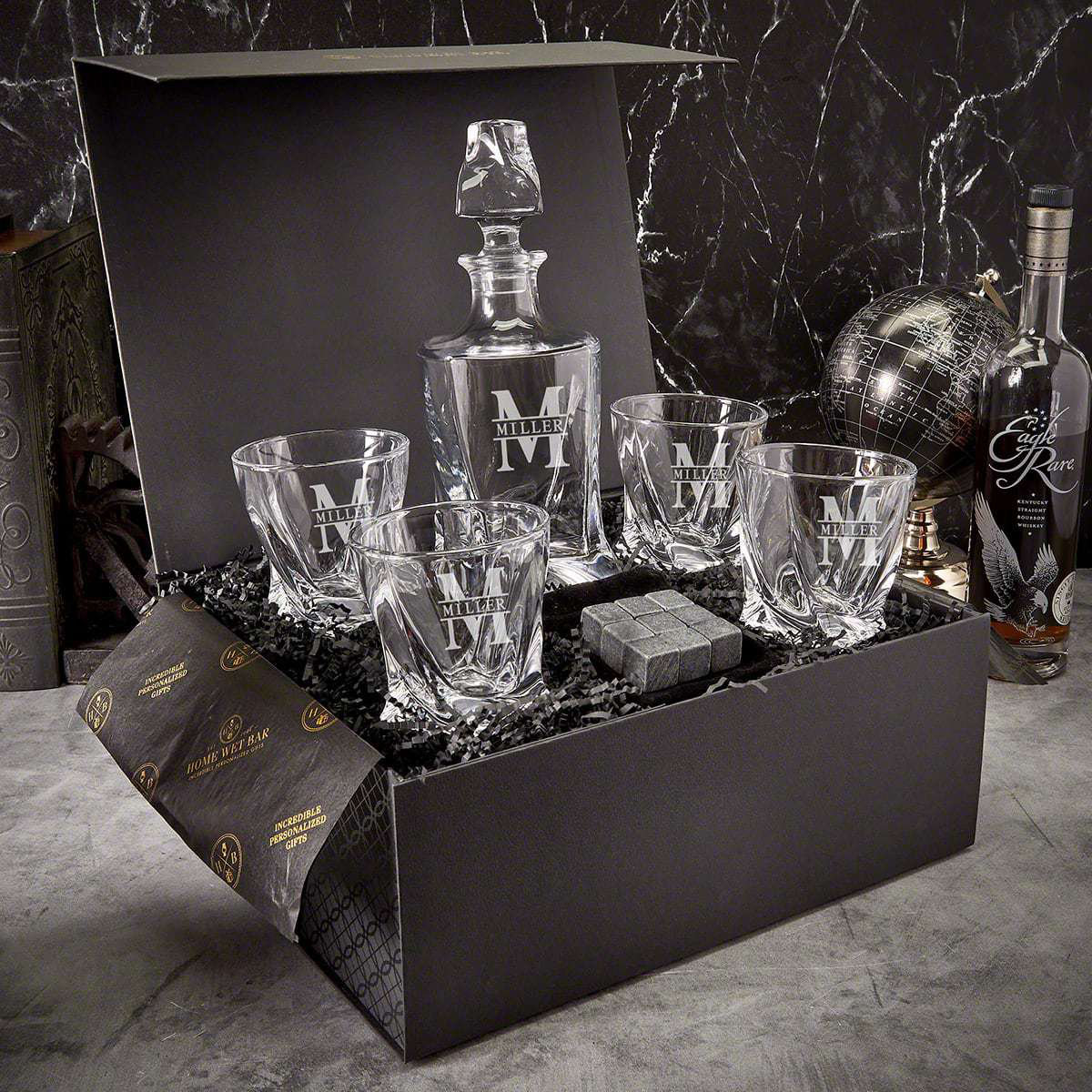 HomeWetBar Whiskey Decanter and Rocks Glasses - Thumbnail 2