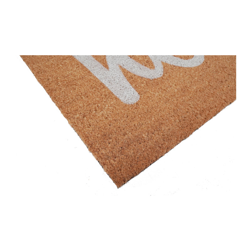 Carlaysia Non-Slip Outdoor Doormat, Rectangle 1'5" x 2'5", Tan/White