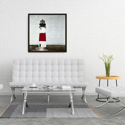 Sankaty Head Lighthouse Marine Blue Canvas - Home Decor