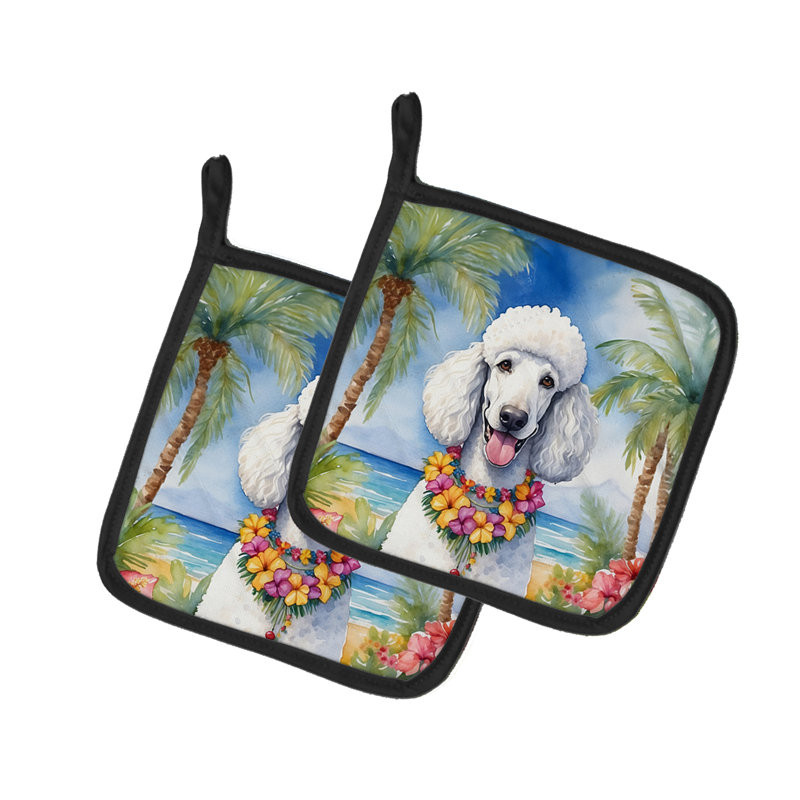 Caroline's Treasures Luau Party Floral Polyester Potholder Set