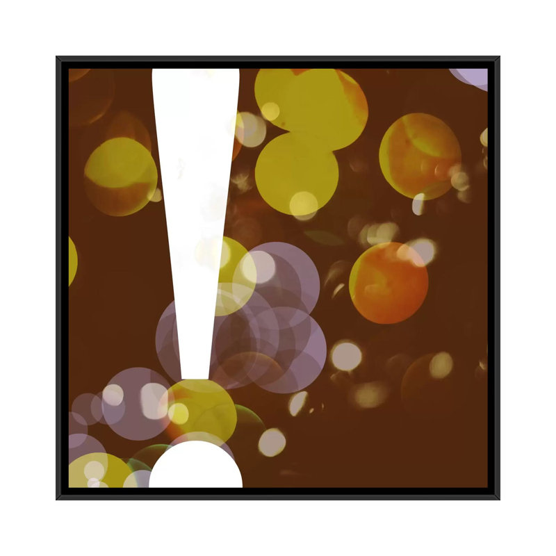 «The Type Exclamation-Pearl», impression sur toile, H 37 po x l 37 po x P 1,5 po, Toile encadrée noire, Pas de tapis
