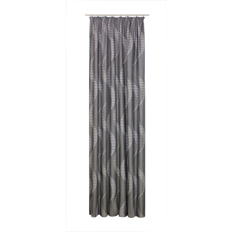 Pearson Pencil Pleat, Single Curtain, opaque, 132cm Width x 255cm Drop, Grey/Brown/Blue