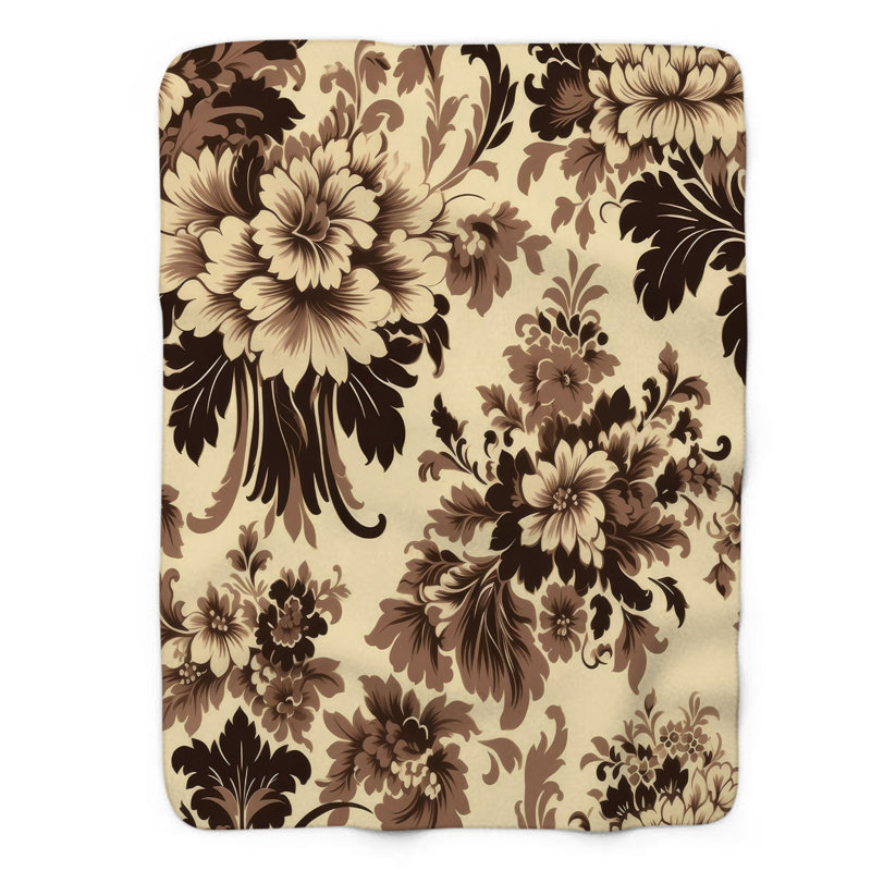Jeté , Lit simple, Classic Damask Rose