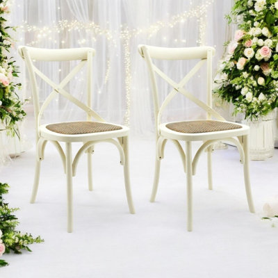 Arnulfo Cross Back Dining Chair, Hand-Finished Distressed Design, Stylish and Comfortable Seating for Any Room