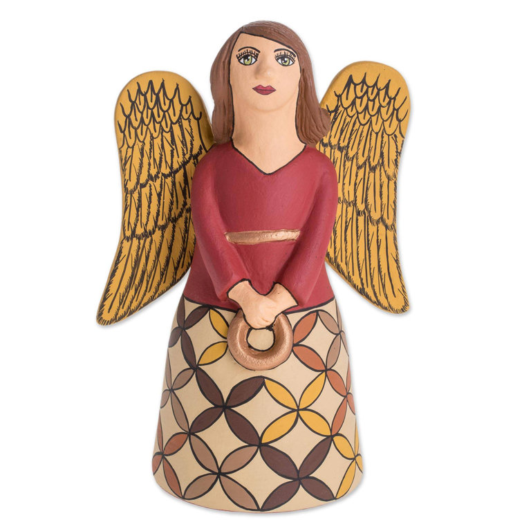 Novica Obedient Angel Ceramic Statuette