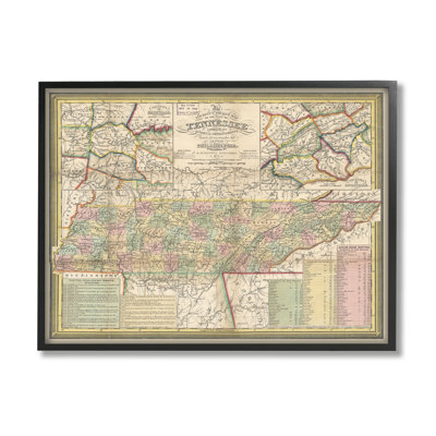 Carte historique du Tennessee, carte historique de l'État américain par Daphne Polselli