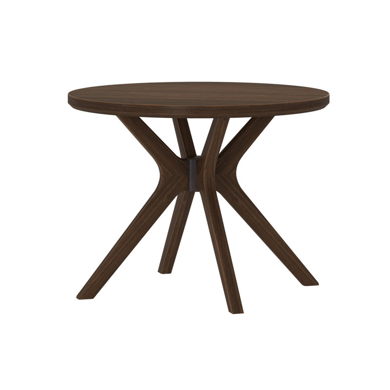 Muhsina Cross Leg Round Dining Table (38in x 38in / 966mm x 966mm), Walnut