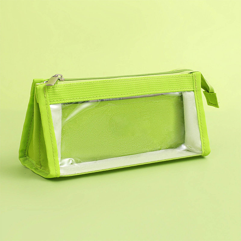 Sac à crayons transparent en maille transparente, Vert