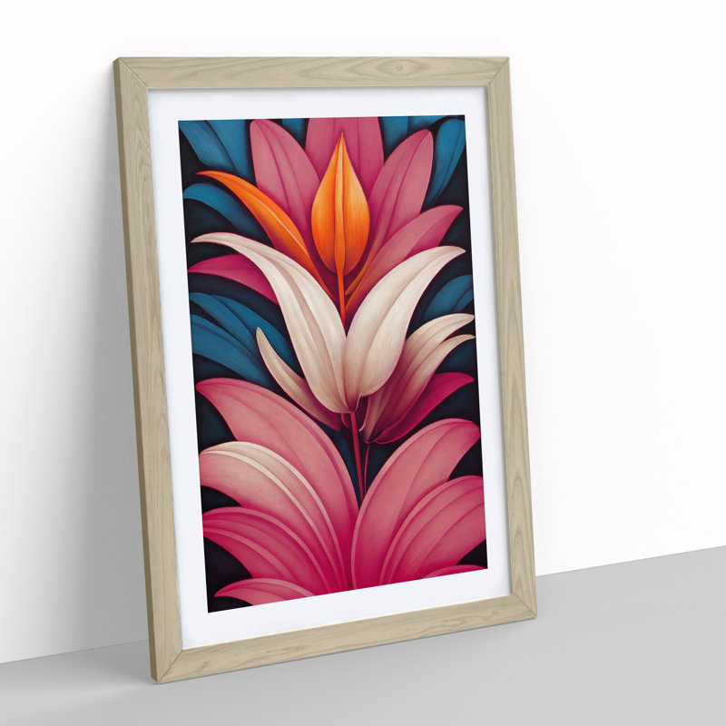 The Lively Flowers - Single Picture Frame Print, 64cm H x 46cm W x 2cm D, Oak Framed