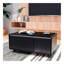 Table basse moderne et intelligente avec réfrigérateur intégré, haut-parleur Bluetooth, chargement sans fil, panneau de commande tactile, USB, protection des prises, lumière d'ambiance, noir