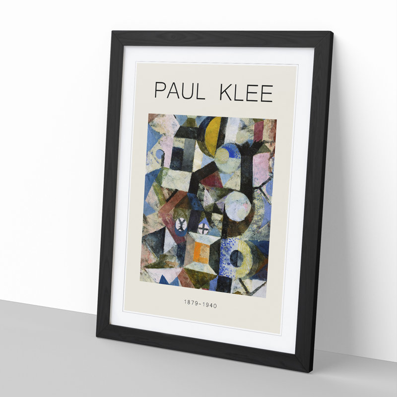 Yellow Half Moon Print by Paul Klee - Picture Frame Painting, Black, 36cm H x 27cm W x 2cm D
