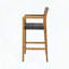 Tabouret de bar en osier et en bois - ensemble de 2, conception transitionnelle avec assise extérieure en filet
