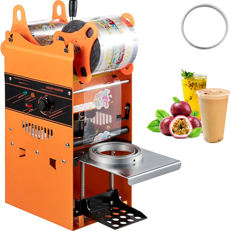 Manual Tea Cup Sealer Machine, 300-500 Cup/h Manual Boba Tea Sealer Machine,  Boba Tea Sealing Machine, 90/95mm Cup Diameter Cup Sealing Machine with Heating Technology for Bubble Milk Tea