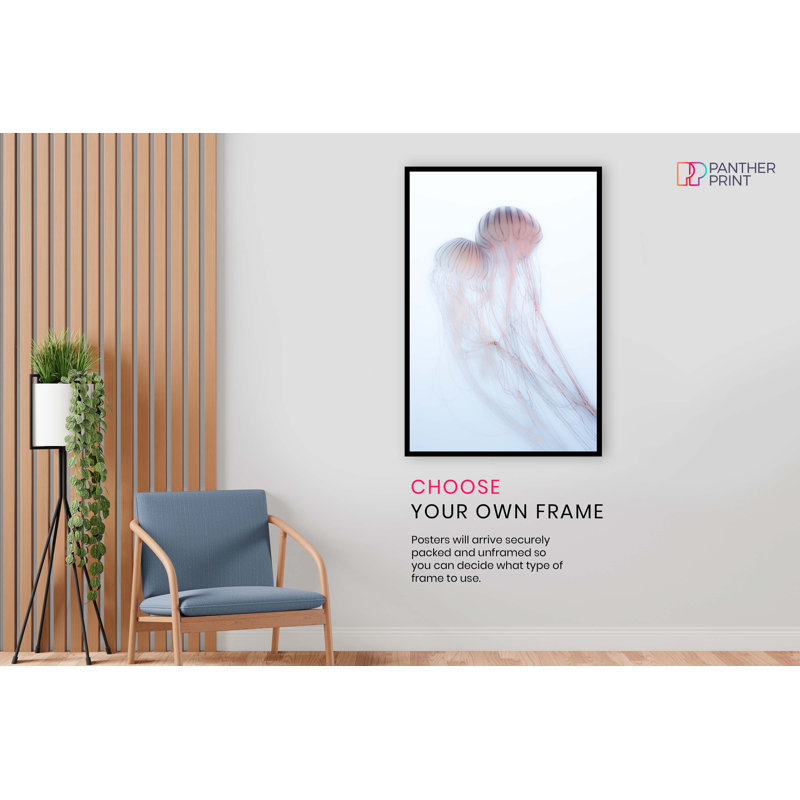 Pink Jellyfish Underwater - No Frame Print, 31cm H x 20cm W