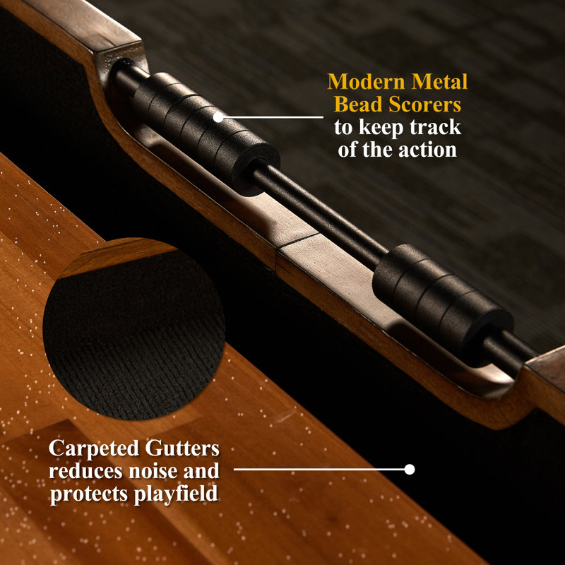 Barrington 12' Birch Wood Shuffleboard Table with Faux Concrete Legs