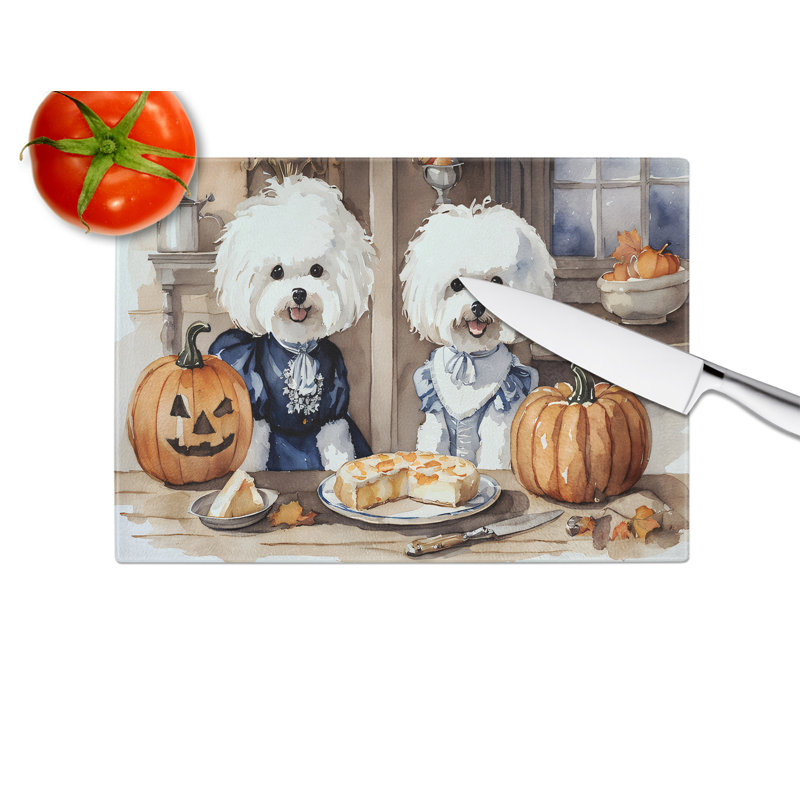 Planche à découper en verre Bichon Frise