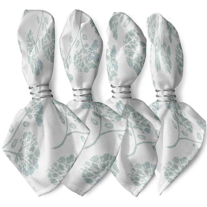 Cing Polyester Floral Square Napkin, Grey
