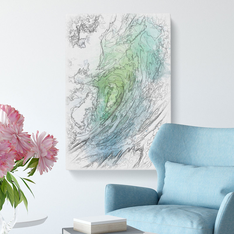 The Curl Of A Wave - Wrapped Canvas Print, 76cm H x 50cm W x 3cm D