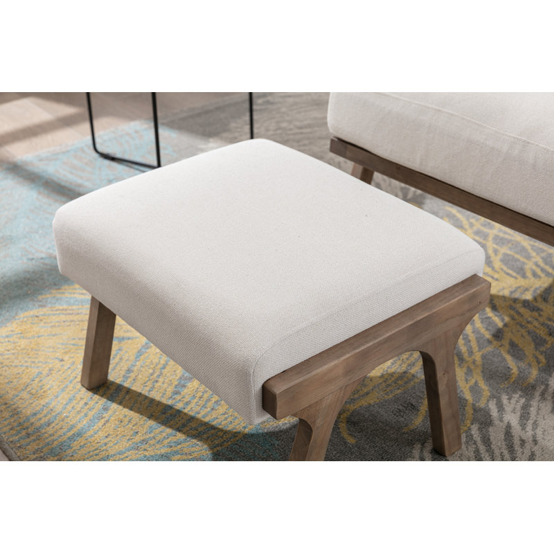 Fauteuil avec repose-pieds l 25 po Juntier, Blanc