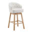 Ensemble de 2 tabourets de comptoir pivotants 33,25 po, avec tabourets de bar à hauteur de comptoir avec structure en bois d'hévéa massif, dossier, repose-pieds, tabourets de bar pour la maison, comptoir de cuisine, naturel et beige-114632961
