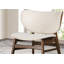 Chaise d'appoint moderne Mid-Century avec dossier à oreilles noyer / beige