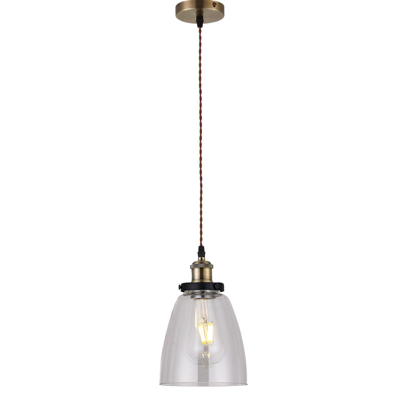 Margarita 1 - Light Single Pendant, Clear, Antique Brass
