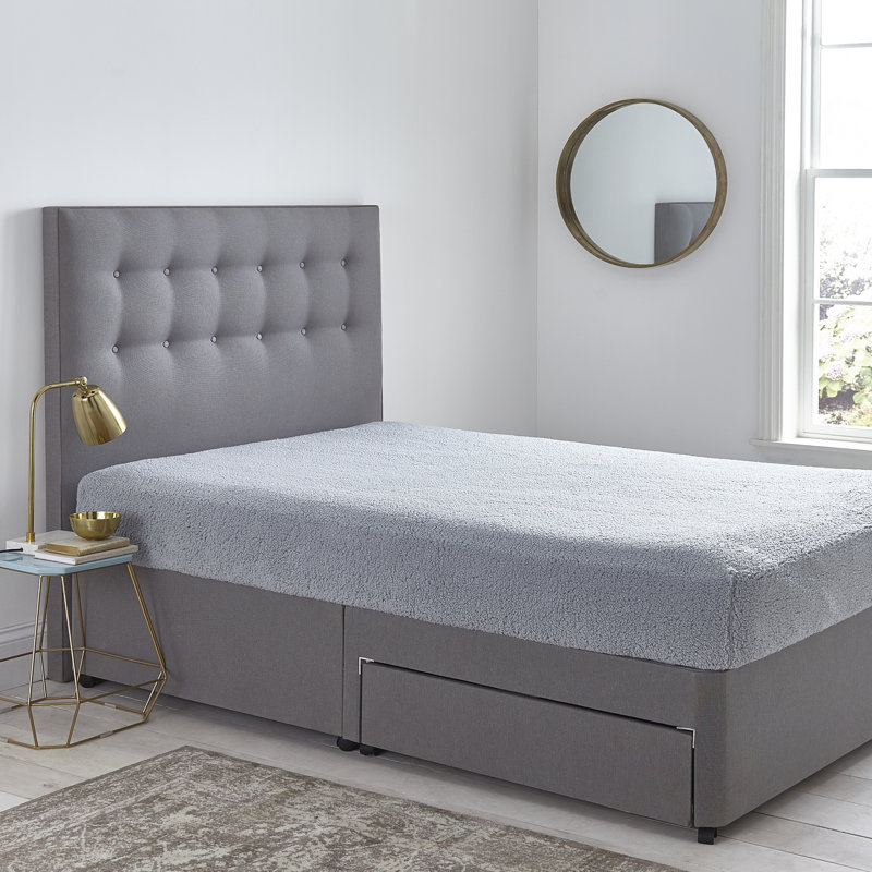 Silentnight Cosy Teddy Fleece Fitted Sheet, Kingsize (5'), Silver