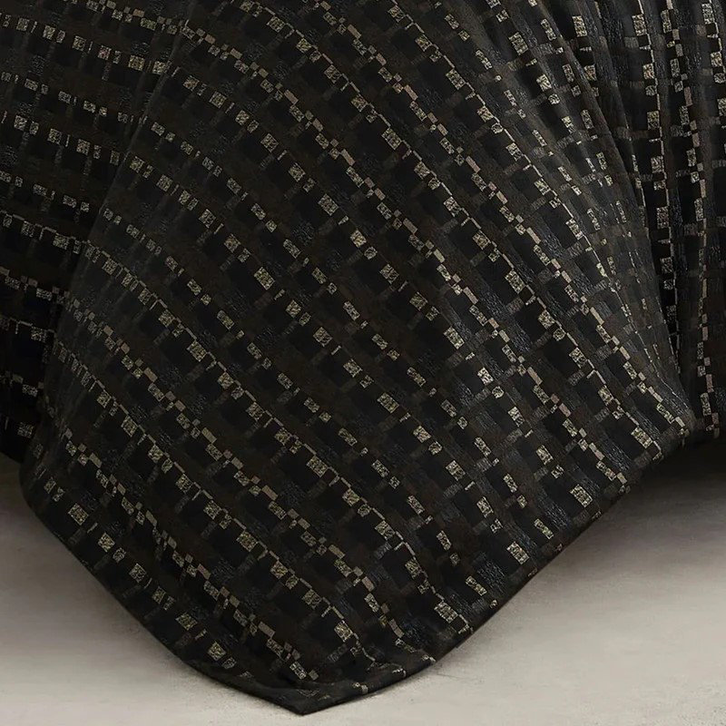 Onyx Black Striped Duvet Set, King