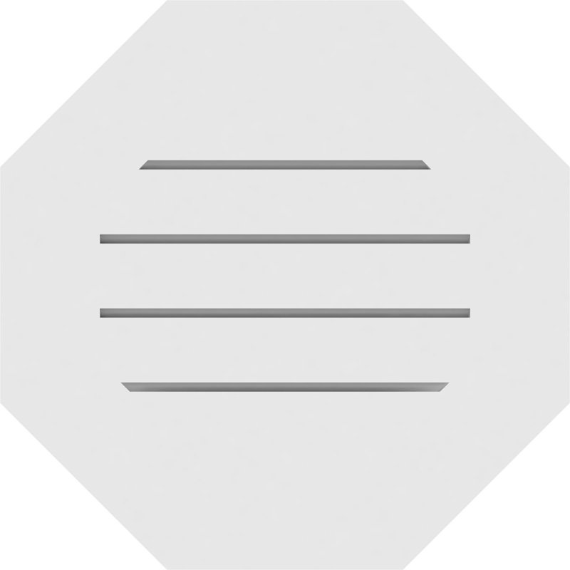Fixation de surface octogonale: évent fonctionnel, cadre standard en PVC, H 26 po x l 26 po