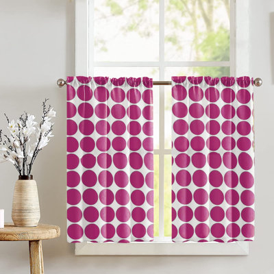Cotton Blend Polka Dots Tailored Cafe Curtain