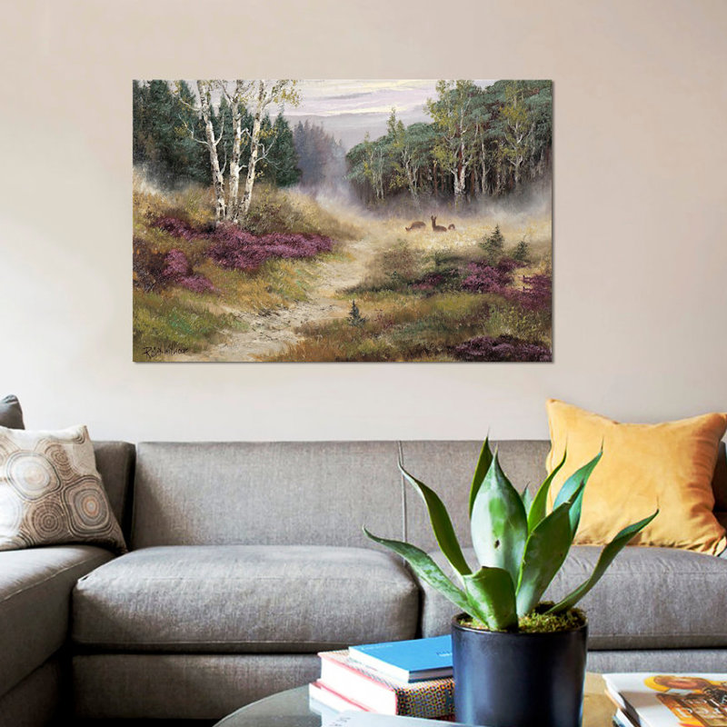 « watching the cerf », impression sur toile, H 8 po x l 12 po x P 0,75 po, Pas de tapis, Toile tendue