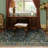 Vintage Botanical Bird-Print Machine-Washable Low-Pile Area Rug with Non-Slip Backing-2024413407