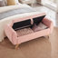Banc rembourré en velours côtelé de 57 po de conception moderne avec pieds en bois pour chambre à coucher-387202966-387202961
