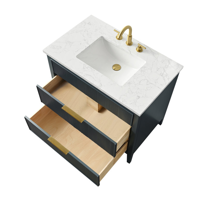 Emma 36" W Single Vanity, Vintage Blue