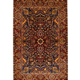 Hand-Knotted High-Quality Black and Red Area Rug