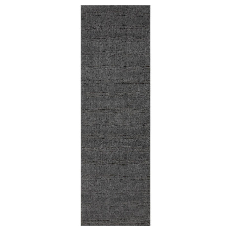Modern Geometric Lines Area Rug, Charcoal, 2x7