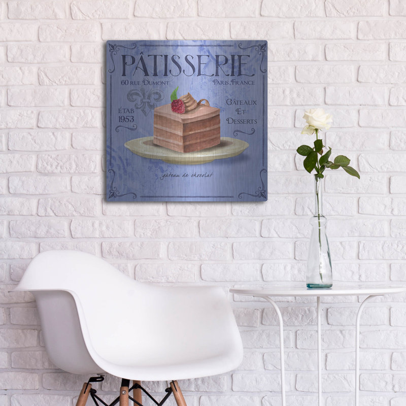 Art mural en métal luxueux «Patisserie 6» par Fiona Stokes-Gilbert, 24 po x 24 po, H 24 po x l 24 po